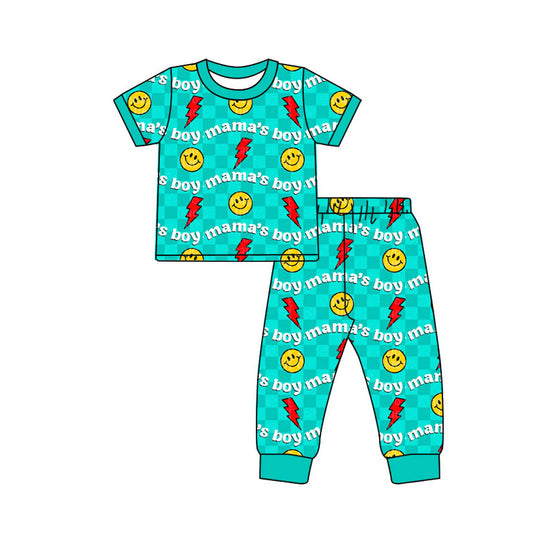MOQ 8 preorder BSPO0593 Mama's Boy Short Sleeve Pants Boys Set 202509