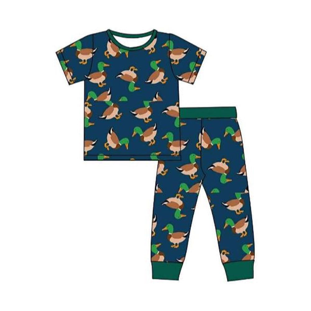 MOQ 5 preorder BSPO0625 Ducks Dark Blue Short-Sleeved Pants Boys Set 202510