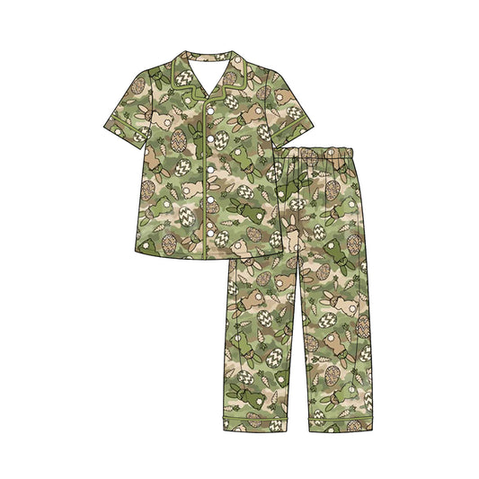 Preorder MOQ 5 pcs Each Style Easter Bunny Camo Kids Matching Clothes 202609