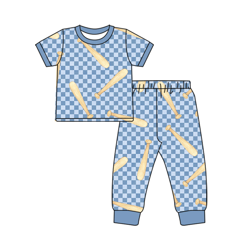 Preorder MOQ 5 pcs Each Style Baseball Print Pajamas Kids Matching Clothes
