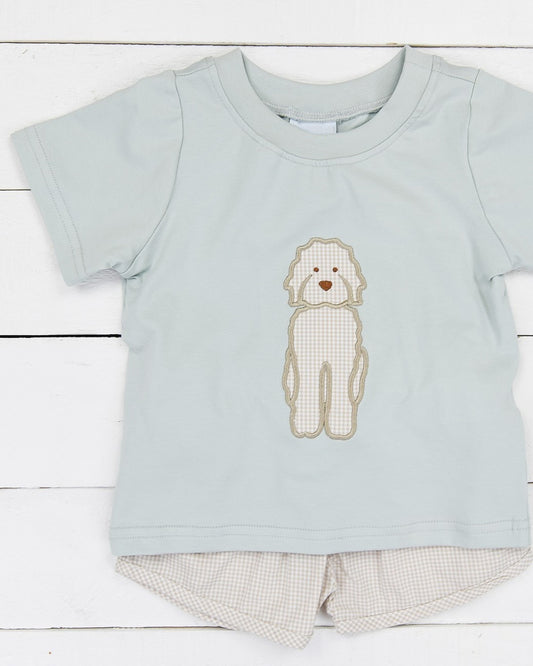 Preorder BSSO0593 Blue Dog Boys Short Sleeve Shorts Outfits