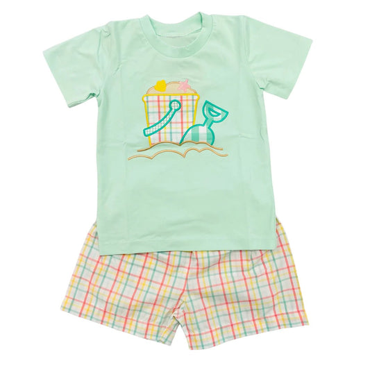 Preorder BSSO0600 green Boys Short Sleeve Shorts Outfits