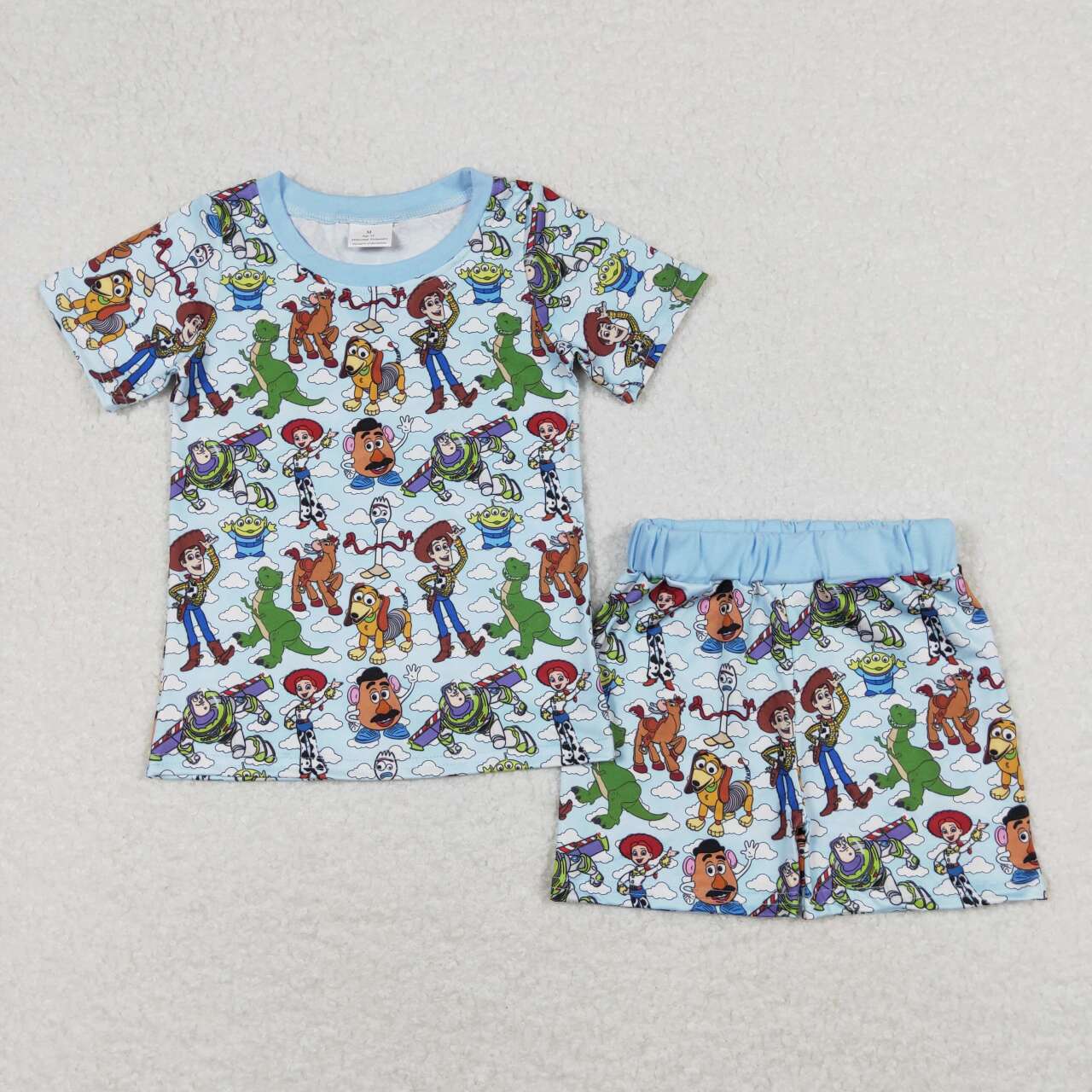 BSSO0728 Toy Story Blue Short Sleeve Shorts Sets Boys Boutique Outfits 202404 RTS