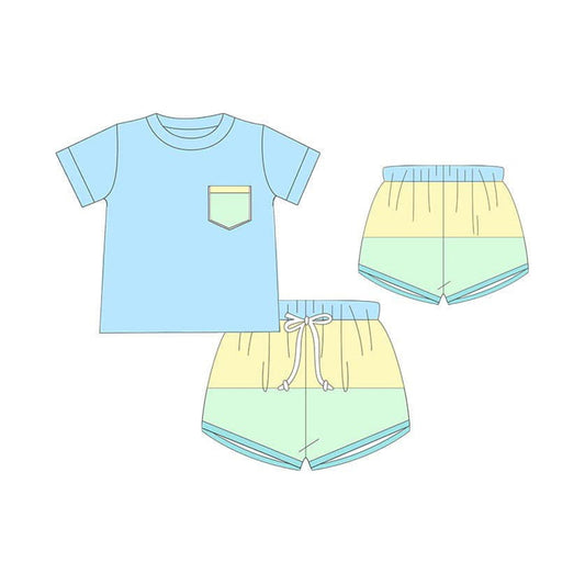 Preorder BSSO1290 Boys short sleeve top shorts Boutique Summer clothes 202501