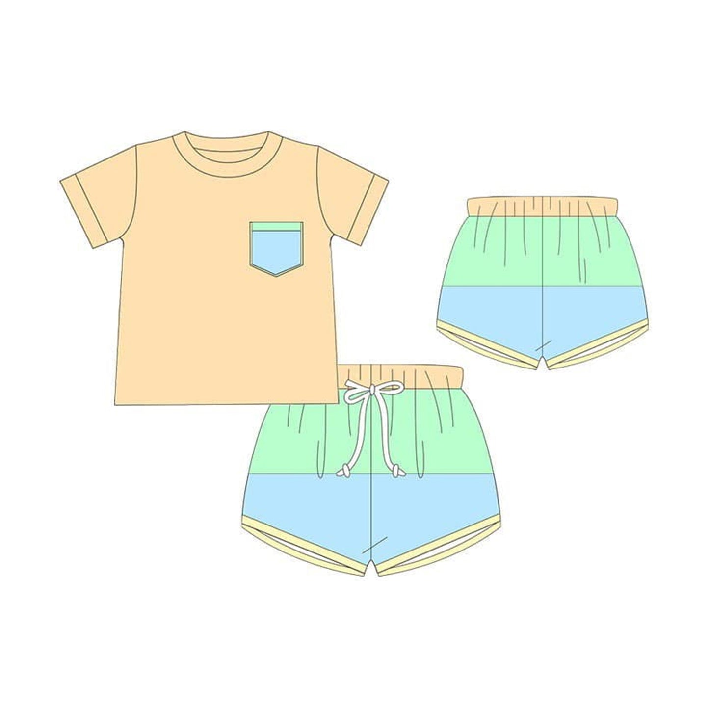 Preorder BSSO1291 Boys short sleeve top shorts Boutique Summer clothes 202501