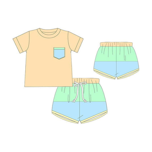 Preorder BSSO1291 Boys short sleeve top shorts Boutique Summer clothes 202501