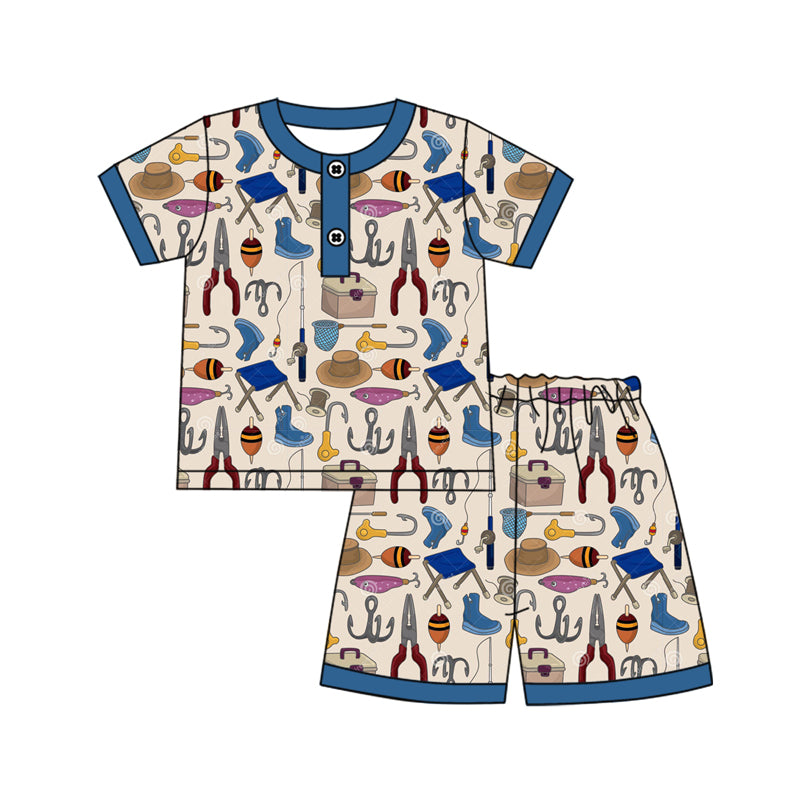 Preorder BSSO1294 Boys short sleeve top shorts Boutique Summer clothes 202501