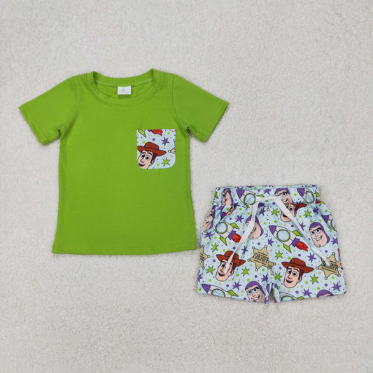 BSSO1370 Green Toy Story short sleeve top shorts set Boys Boutique outfit 202503 RTS