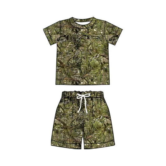 MOQ 5 PCS preorder BSSO2010 Branch Leaf Short Sleeve Shorts Boys Sets 202603