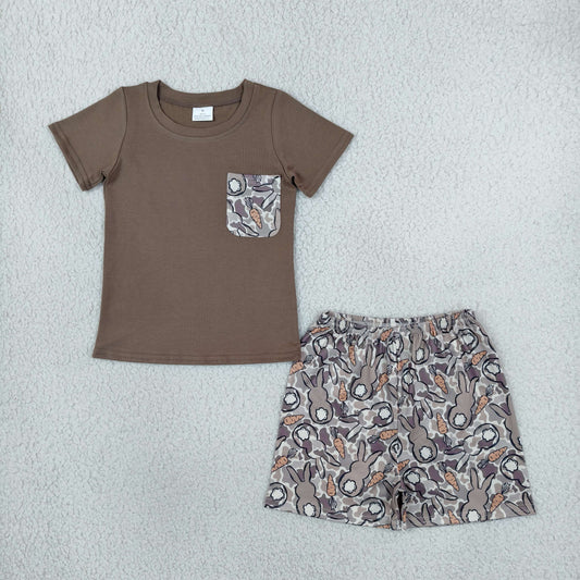 BSSO2044 Easter Bunny Camo Boys Shorts Outfits