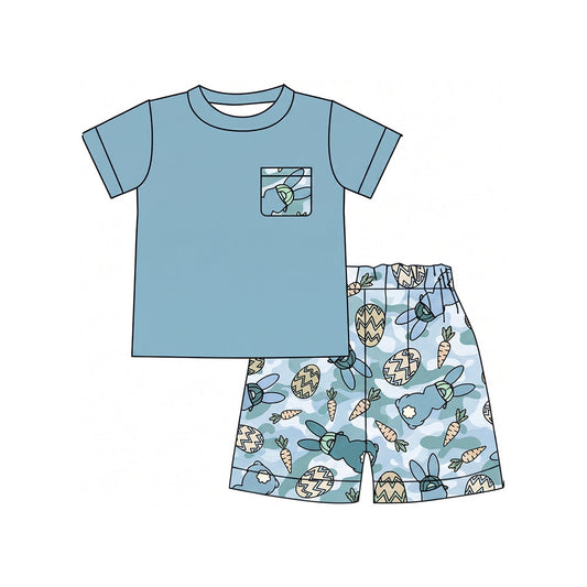 Preorder MOQ 5 pcs Each Style Easter Bunny Carrots Eggs Camo Kids Matching Clothes 202609