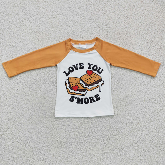 BT0123 Love you more Orange cotton shirts baby boy boutique outfits RTS202412