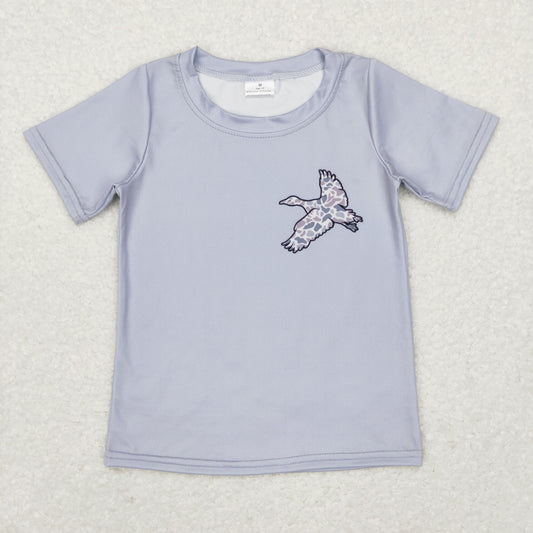 BT0462 boys boutique Duck hunting camo gray blue short sleeve t-shirts RTS Free Shipping Over $100