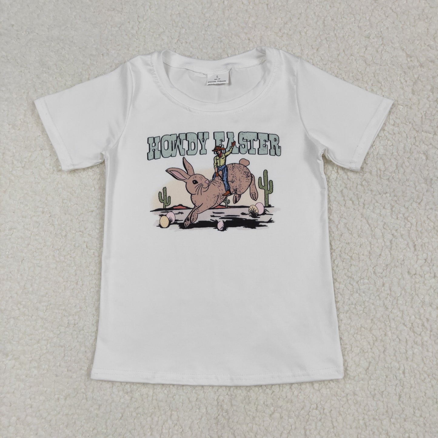 BT0559 Easter boutique white short sleeve shirts Boys Boutique summer clothes 202502 RTS