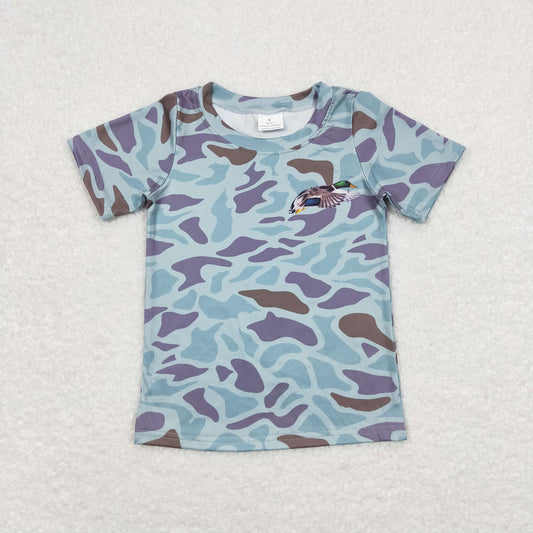 BT0598 duck camouflage blue green short sleeve boys t-shirts 20240409 RTS