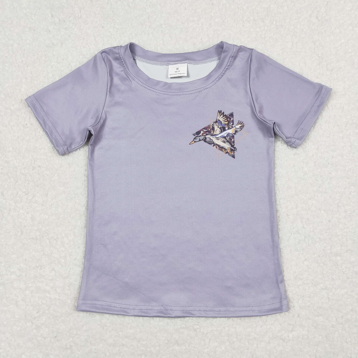 BT0599 Bird hunting clothes boys Grey Purple short sleeve t-shirts baby boys boutique outfit 202501RTS
