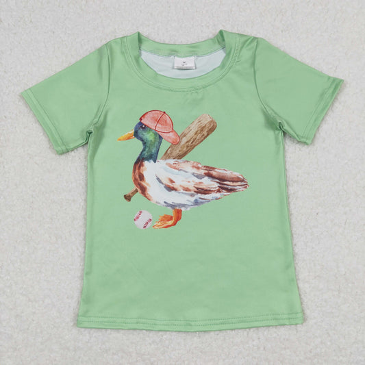 BT0611 Baseball Duck Green Short Sleeve Top Boys Shirts RTS 202508