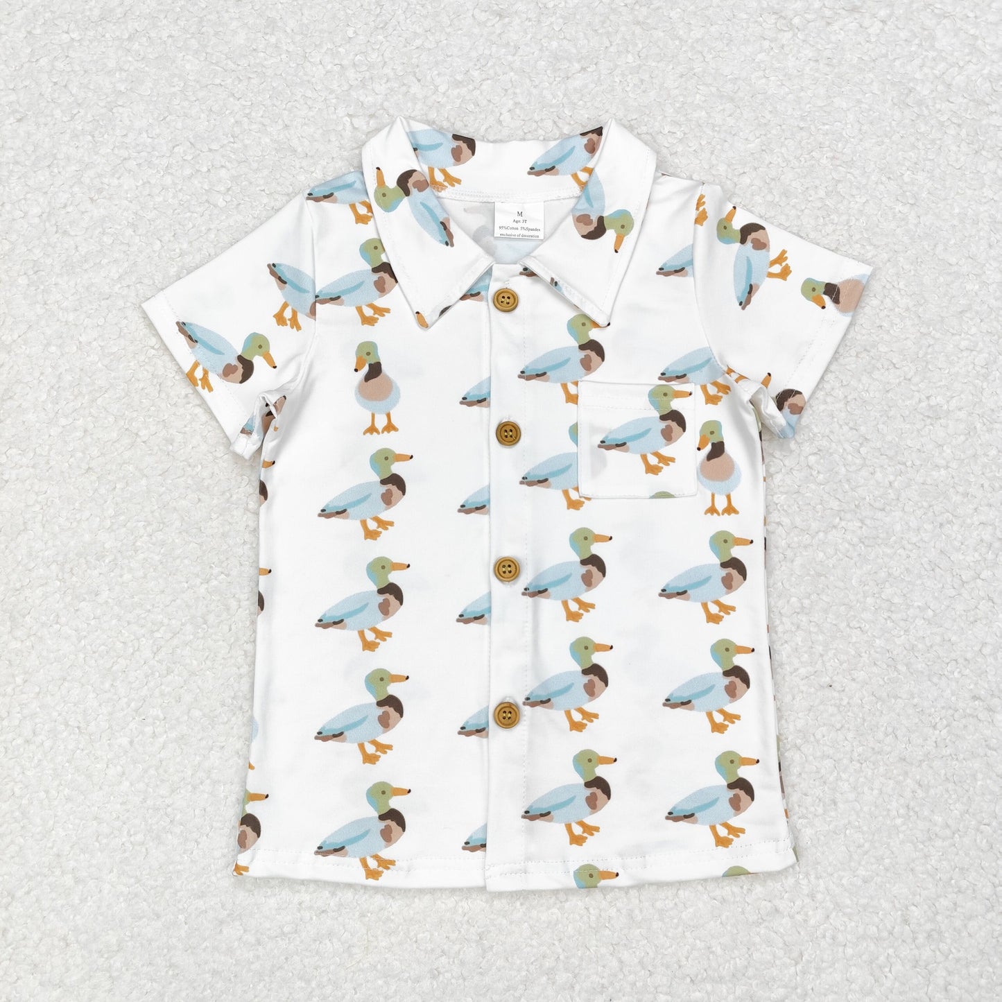 BT0738 Duck pocket button short sleeve top New arrival