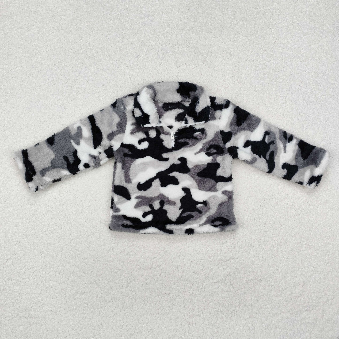BT0744 Camo Zipper Plush Long Sleeve Boys Coat RTS 202509