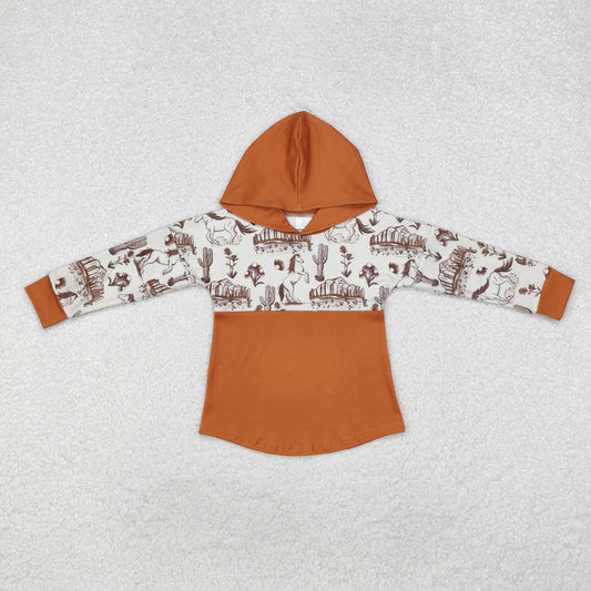 BT0750 Cowboy Cactus Orange Hooded Long-Sleeved Boys Top No MOQ RTS 202509