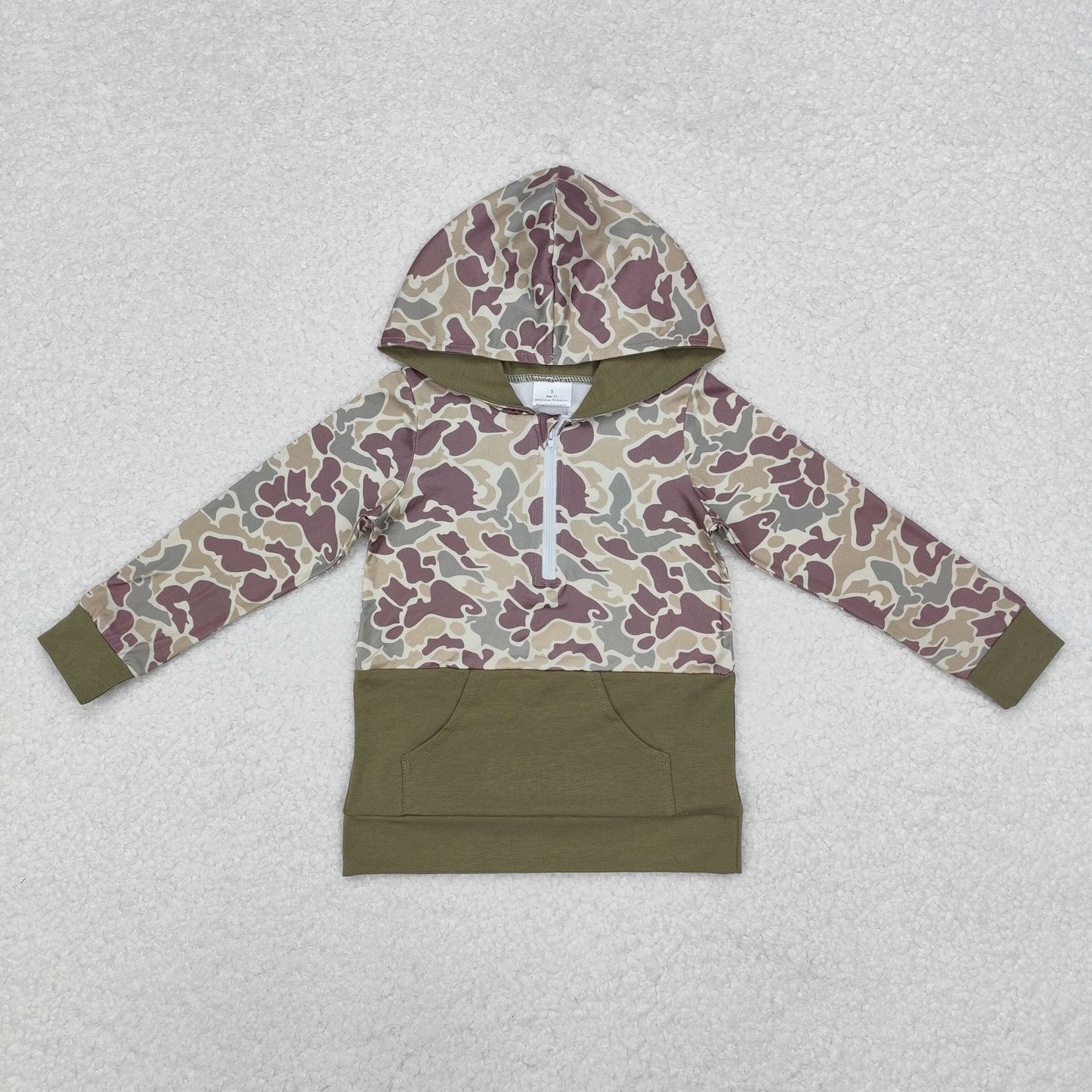 BT0913 Camouflage Zipper Pocket Hooded Long-Sleeved Boys Top RTS 202509