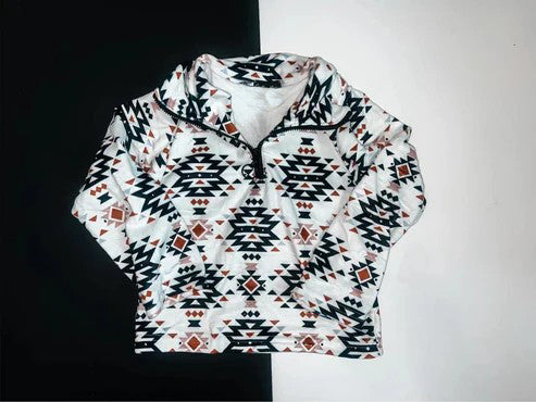 BT0937 Geometric white zipper long sleeve top high quality