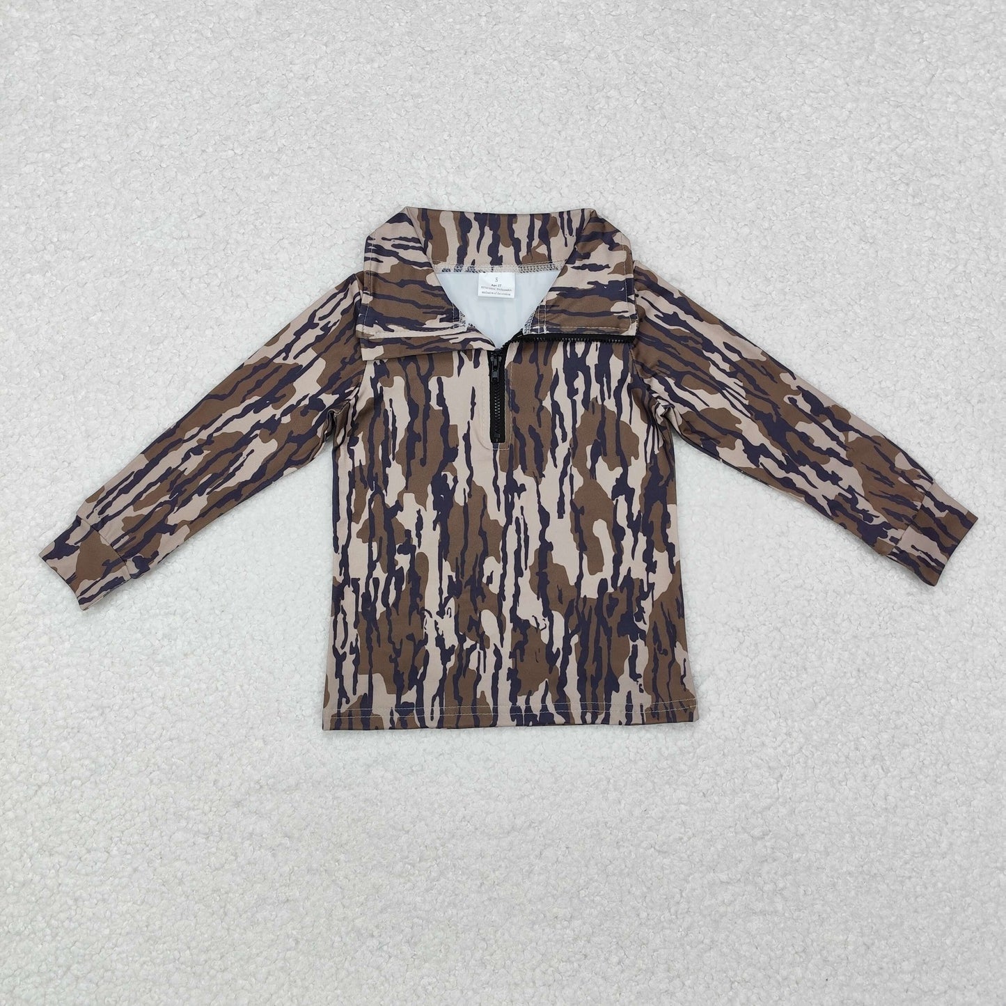 BT0957 Camo Zipper Long-Sleeved Boys T-Shirt RTS 202510