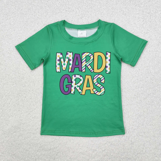 BT0995 Mardi Gras Green Short Sleeve Boys Top RTS 202510