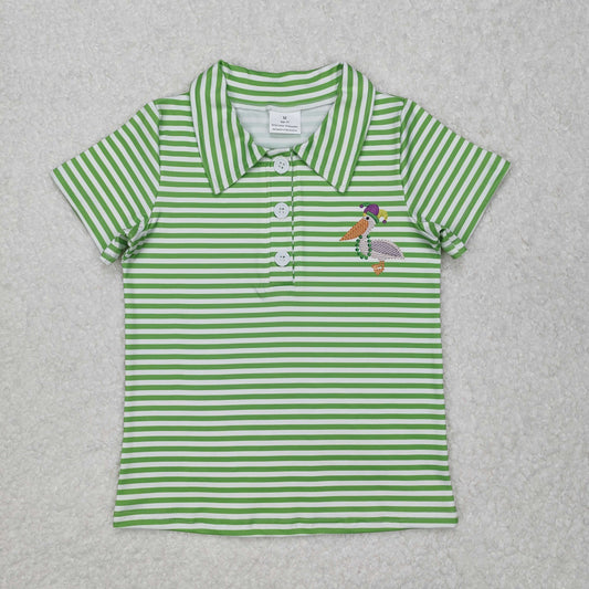 BT1094 Embroidered Duck BOY Boutique short sleeve polo T-shirts Boy boutique outfits RTS202412