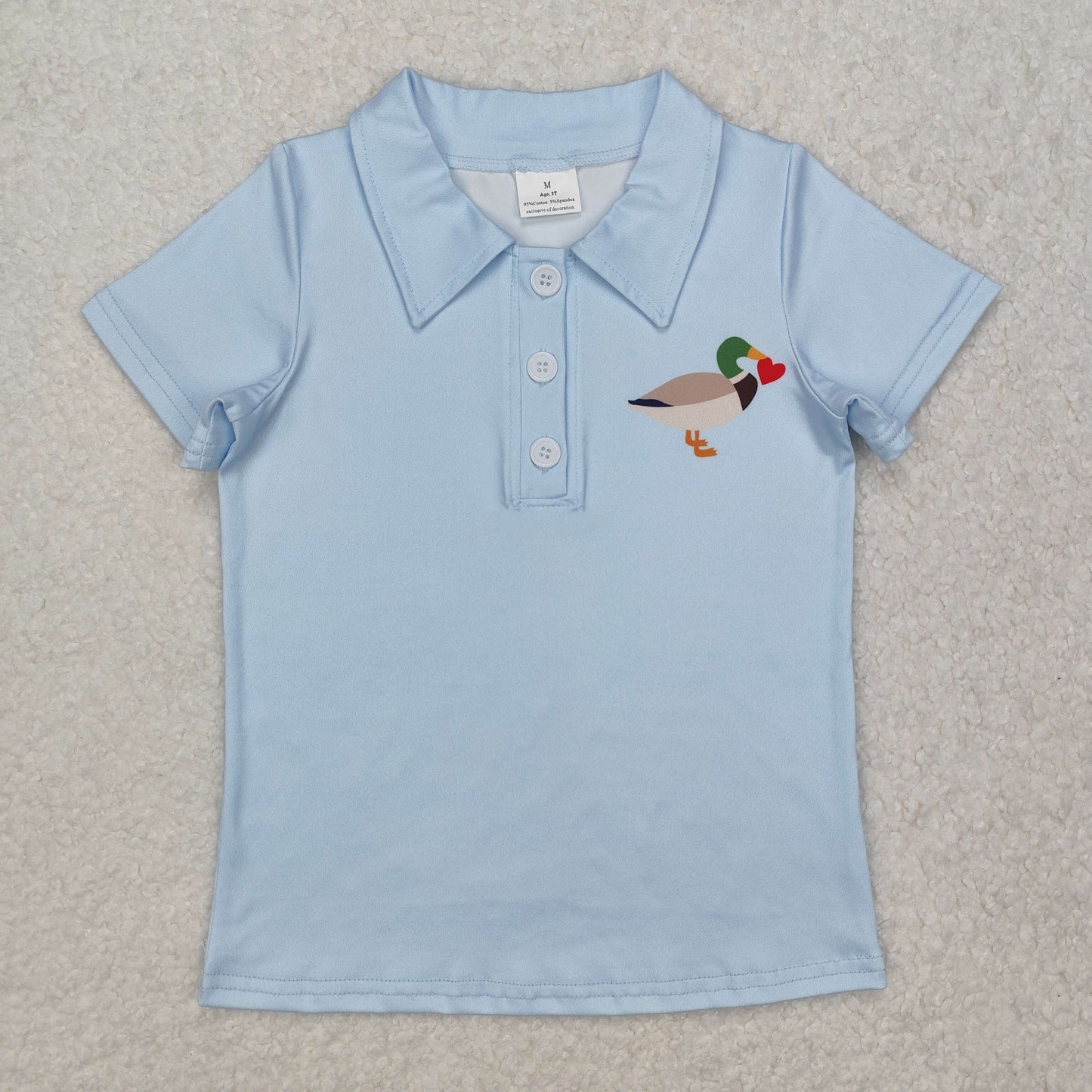 BT1106 Duck Love Blue Polo short sleeve t-shirts baby boys boutique summer outfit 202501RTS