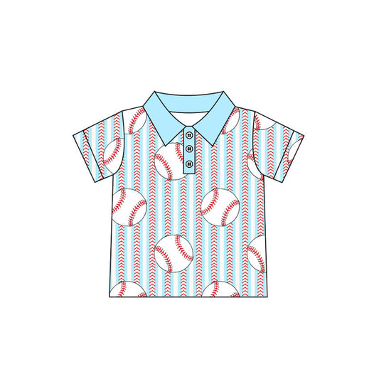 preorder BT1180 blue baseball polo short sleeve shirts Boys Boutique clothes 202502