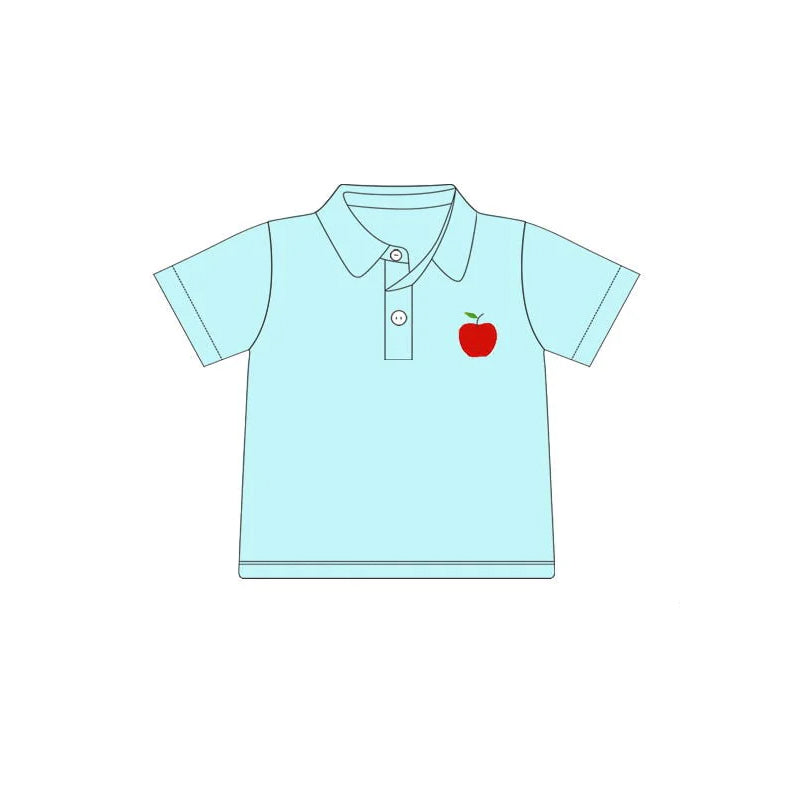 Preorder BT1183 Boys clothes apple Mint Green Polo short sleeve shirts Boutique Summer clothes 202502