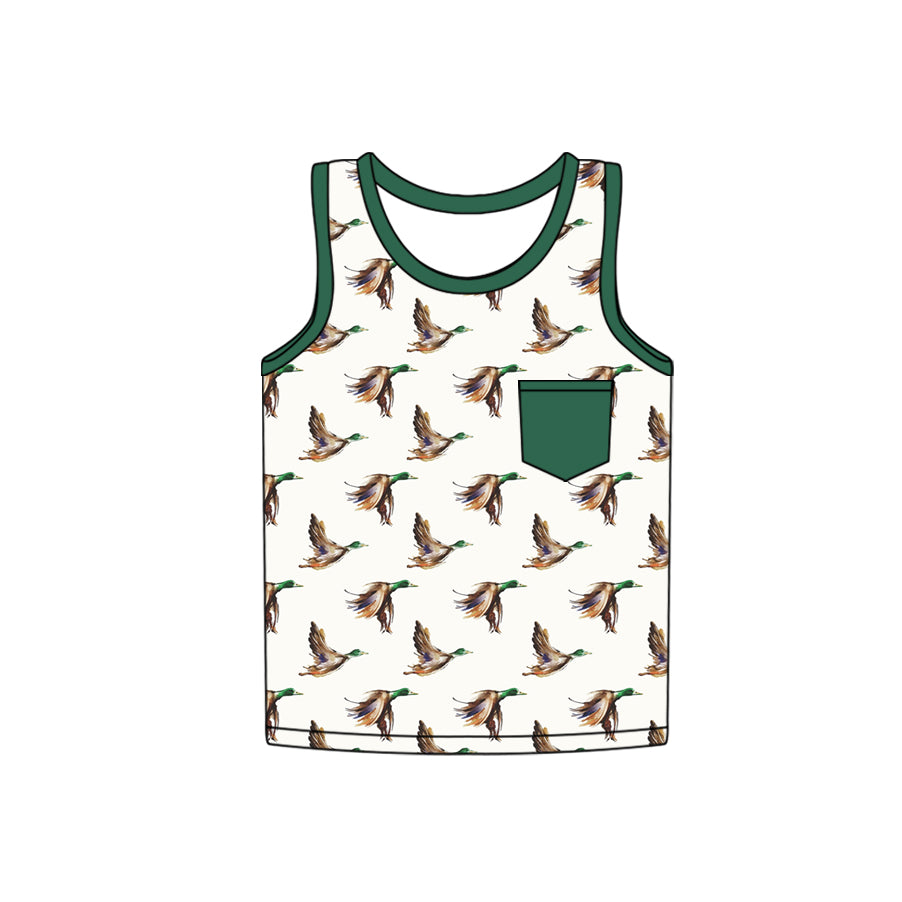 preorder BT1193 Dark Green duck hunting sleeveless top Boys Boutique outfit 202502