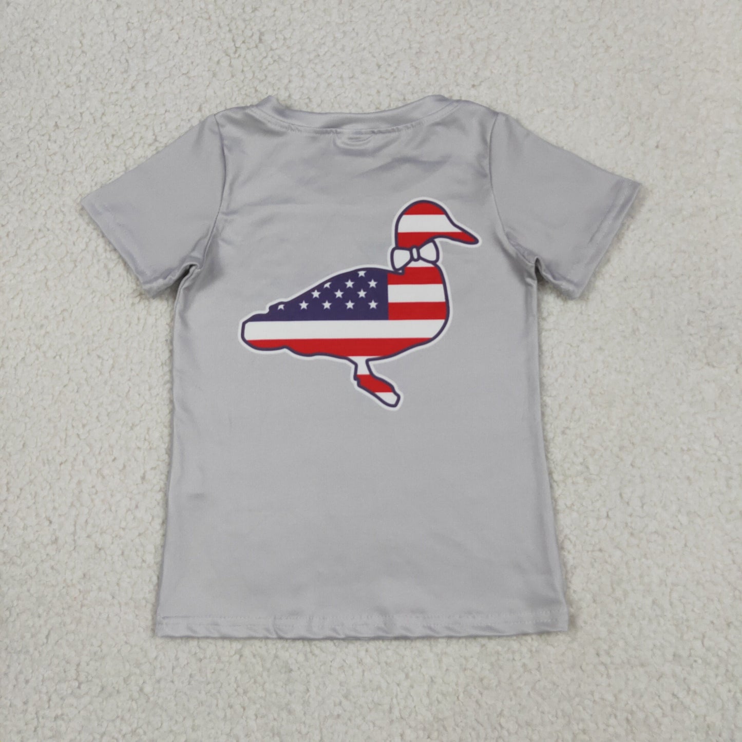 BT1199 4th of July Grey Duck Short Sleeve top shirts boys boutique outfit 202605 RTS