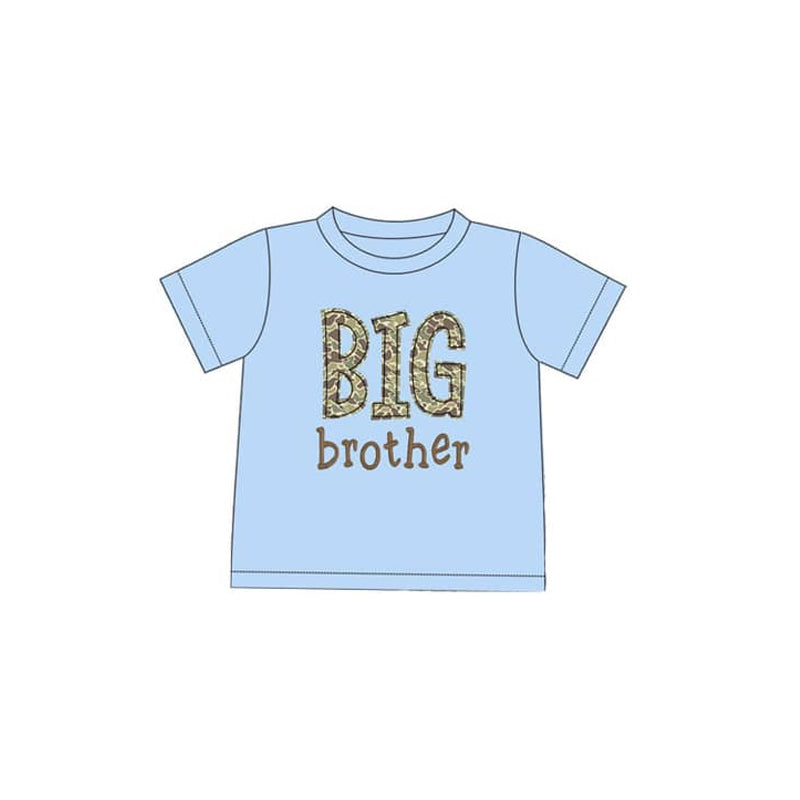preorder BT1205 Big Brother Blue Short Sleeve Top Shirts Boys Boutique clothes 202503