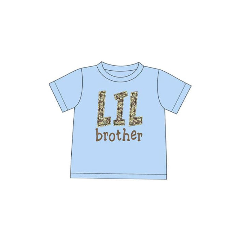 preorder BT1206 Little Brother Blue Short Sleeve Top Shirts Boys Boutique clothes 202503