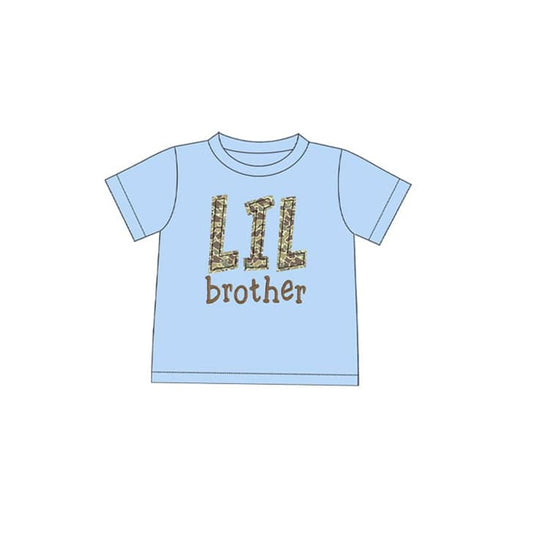 preorder BT1206 Little Brother Blue Short Sleeve Top Shirts Boys Boutique clothes  202503