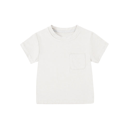 preorder BT1221 Pure White Short Sleeve Top Shirts Boys Boutique Outfits 202503