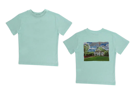preorder BT1240  House Lawn Blue Green Short Sleeve Top Shirts Boys Boutique Outfits  202504