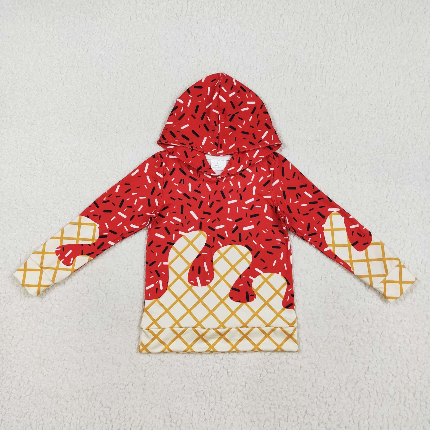 BT1272 Boys Boutique Red Hooded Long Sleeve Top 202507 RTS
