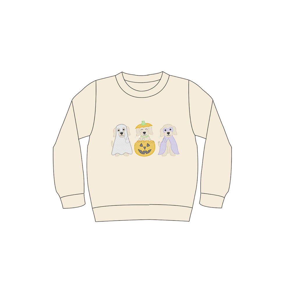 preorder BT1277 Boys Boutique Halloween Beige Long Sleeve Top 202506