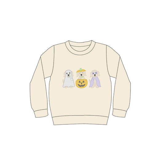 preorder BT1277 Boys Boutique Halloween Beige Long Sleeve Top   202506