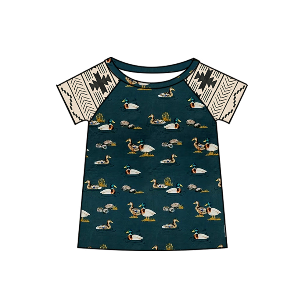 preorder BT1310 Duck Hunting Dark Blue Green Short Sleeve Boys Top 202508