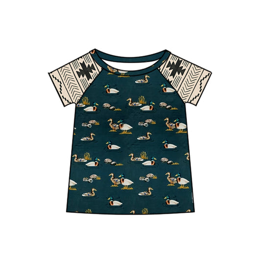 preorder BT1310 Duck Hunting Dark Blue Green Short Sleeve Boys Top 202508