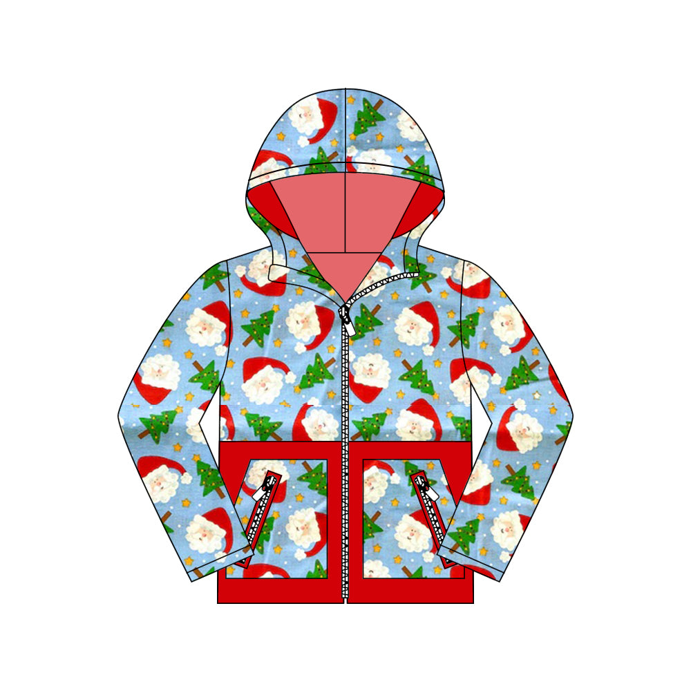 preorder BT1325 Christmas Hooded Zippy Long Sleeve Boys Top 202508