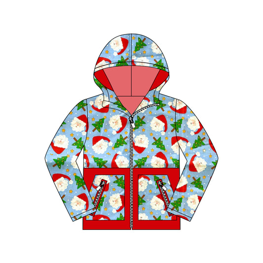preorder BT1325 Christmas Hooded Zippy Long Sleeve Boys Top 202508