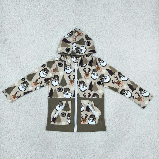 BT1328 Christmas Forest Santa Hoodie Kids Coat