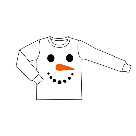 MOQ 8 preorder BT1351 Christmas Snow Man Long Sleeve Boys Top 202509