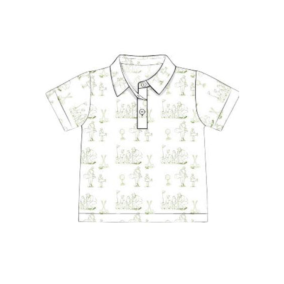 MOQ 8 preorder BT1367 Golf Pattern Polo Short Sleeve Boys Top 202509