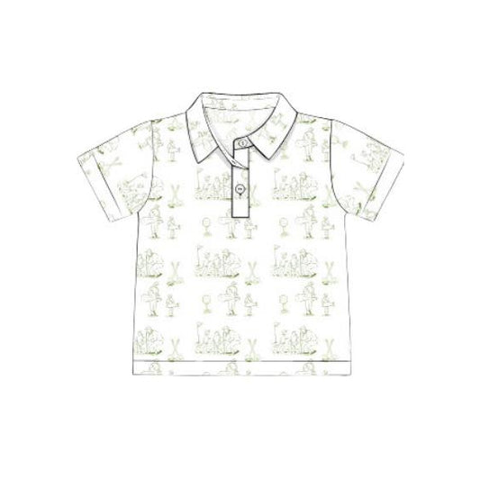 MOQ 8 preorder BT1367 Golf Pattern Polo Short Sleeve Boys Top 202509